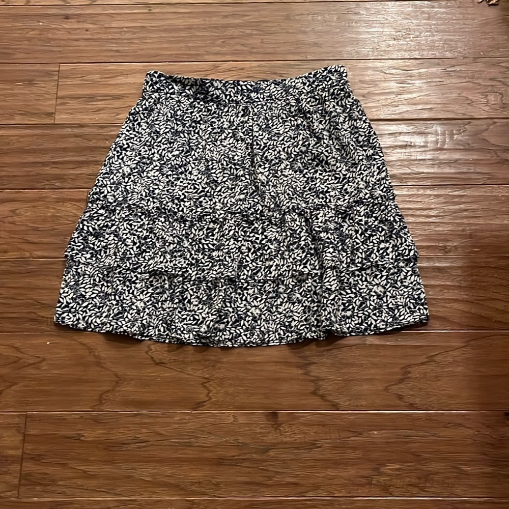 J Crew Size S Blue and White Floral Skirt